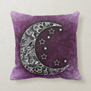 Coussin CROISSANT DE LUNE et ÉTOILES sur la texture