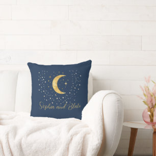 Coussin Croissant de Lune Nuit Étoilée