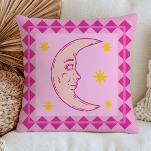 Coussin Croissant de Lune Rétro Céleste Lavande