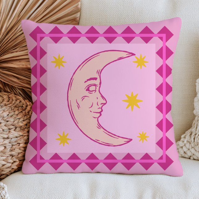 Coussin Croissant de Lune Rétro Céleste Lavande (Créateur téléchargé)