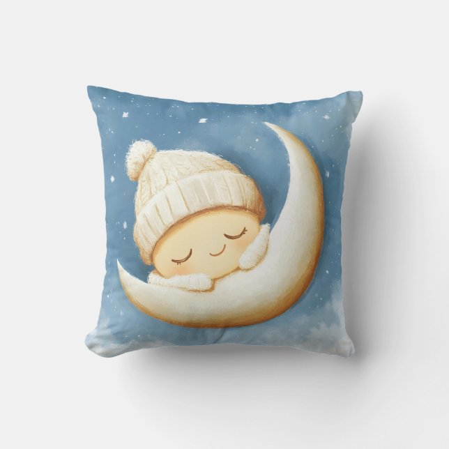 Coussin Croissant de Lune Tricoté Cosy (Recto)
