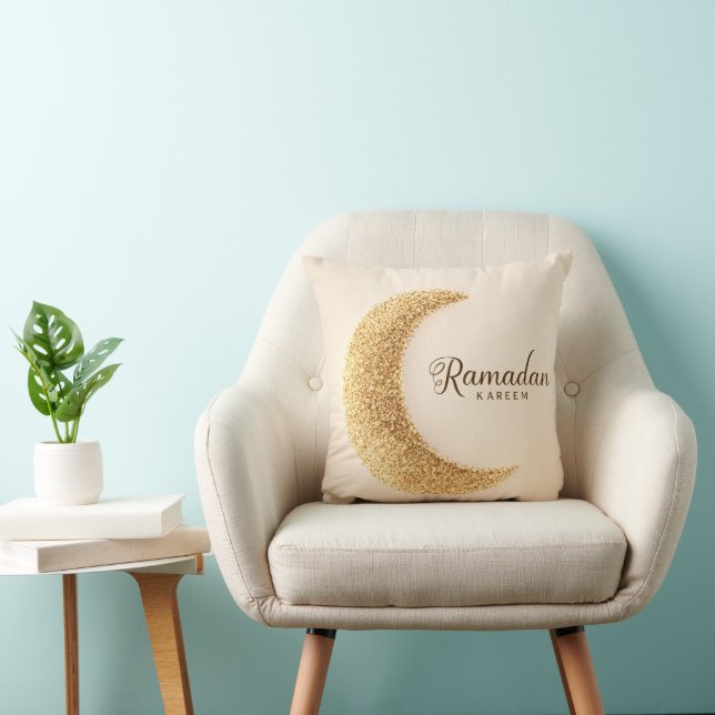 Coussin Croissant Doré Ramadan Kareem (Chaise)