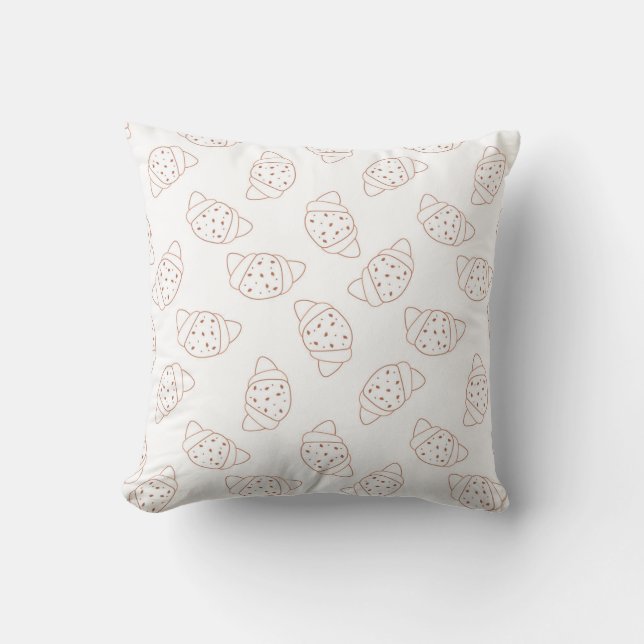 Coussin croissant seamless pattern in lineart style on whi (Recto)