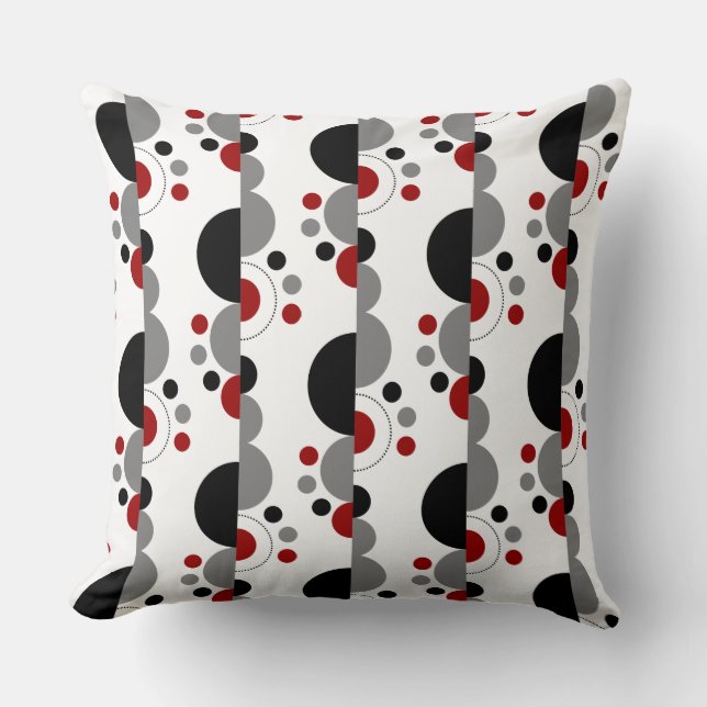 Coussin Croissants Abstraits 01 - Rouge rubis (Recto)