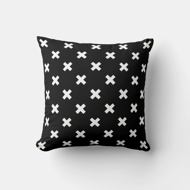 Coussin Croix blanche sur le noir (Recto)