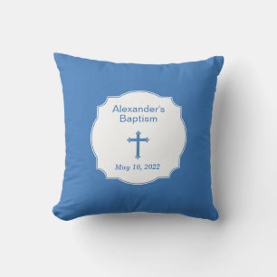 Coussin Croix Bleue Bébé Baptême Baptême Christening