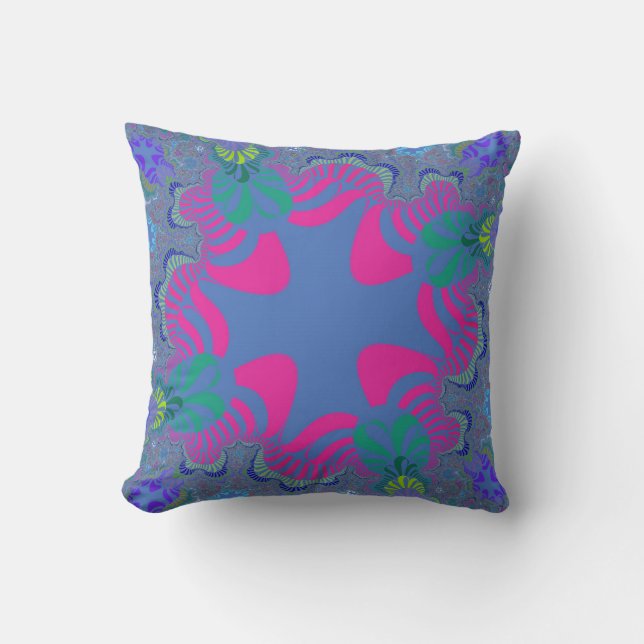 Coussin Croix Bleue rose et Cornflower (Recto)