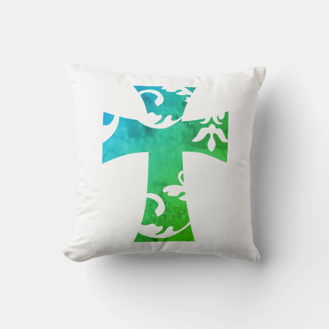 Coussin CROIX de SWIRL coloré | (Recto)