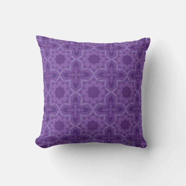 Coussin Croix, Fleur violet motif géométrique (Recto)