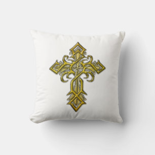 Coussin Croix médiévale d'or Jeu d'oreiller II