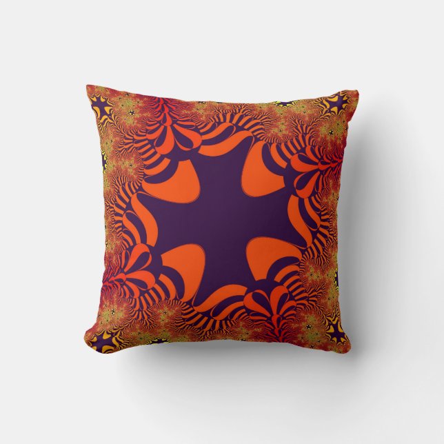 Coussin Croix orange et violet (Recto)
