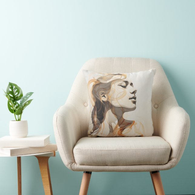 Coussin Croquis Abstrait Femme (Chaise)