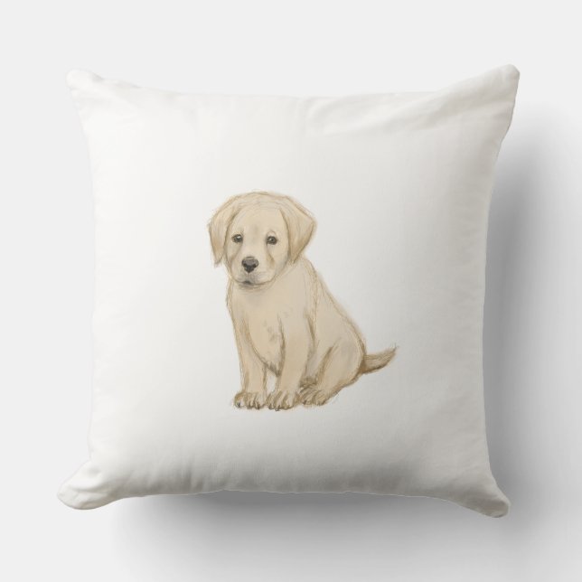 Coussin Croquis adorable de chiot labrador (Recto)