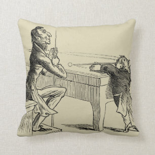 Coussin Croquis au crayon de deux hommes jouant au billard