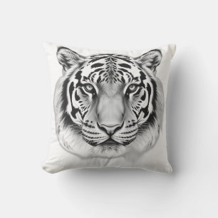 Coussin Croquis de charbon de bois sur le visage du tigre