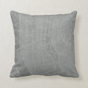 Coussin Croquis de la carte de New York