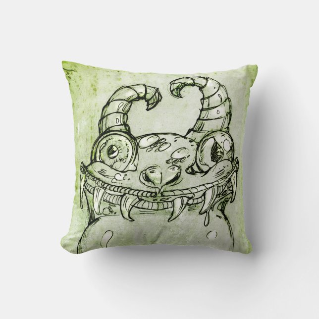 Coussin Croquis de monstre d'amour (Recto)