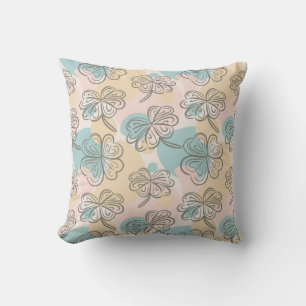 Coussin Croquis de motif floral pastel dessiné à la main