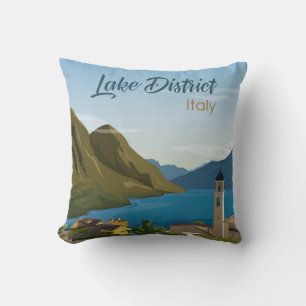 Coussin Croquis de paysage du Lake District Italie dessiné