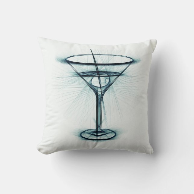 Coussin Croquis de verre à Martini (Recto)