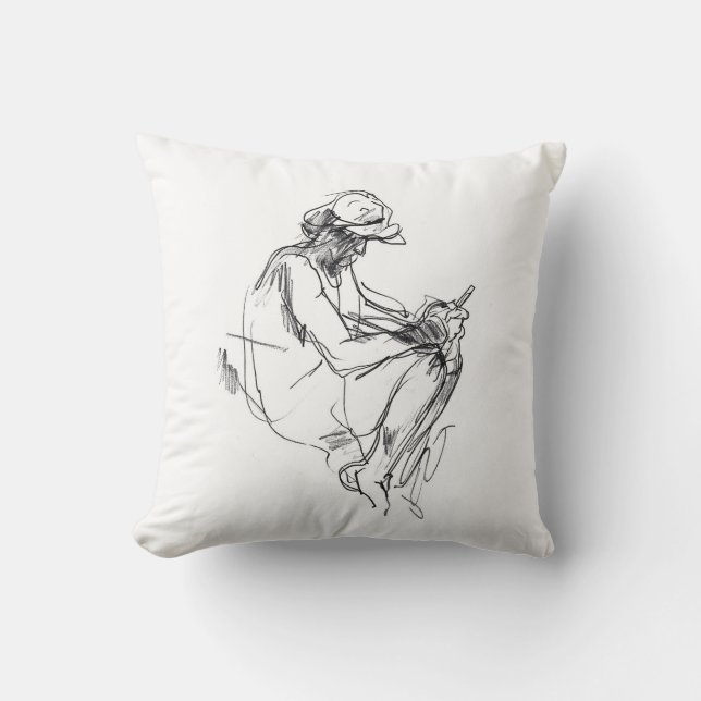 Coussin Croquis des toxicomanes Abstraits (Recto)