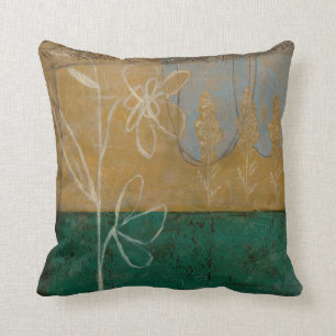 Coussin Croquis floral avec le fleur sauvage et les