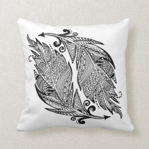 Coussin Croquis inspiré des plumes
