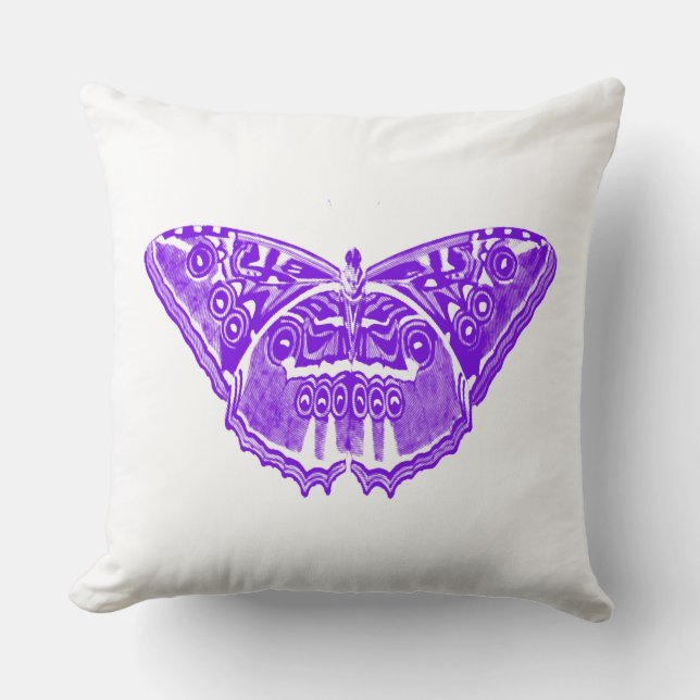 Coussin Croquis papillon, violet violet (Recto)