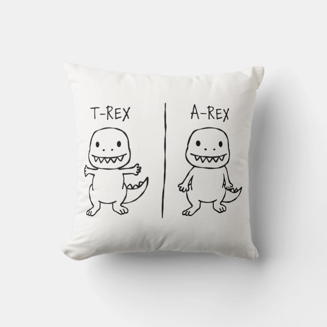 Coussin Croquis T-Rex T-Pose (Recto)