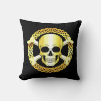 Crossbones de crâne celtique/Viking/Pirate/or/noir
