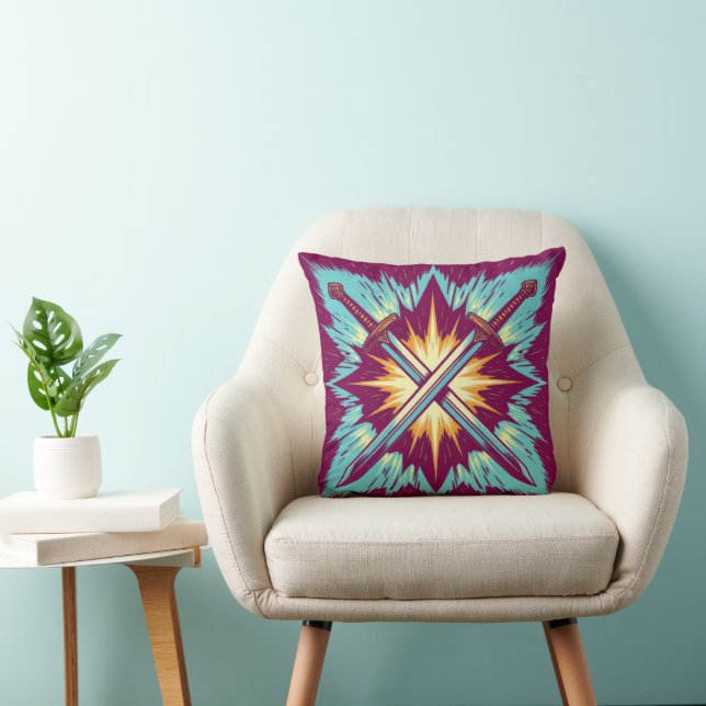 Coussin Crossed Fantasy Arrows with Glowing Energy – Dynam (Chaise)