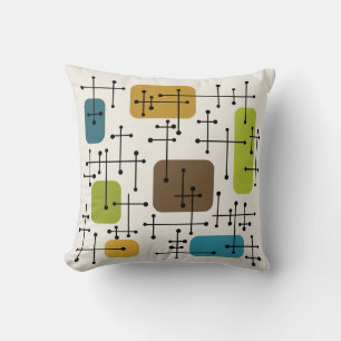 Coussin Crosshairs d'art de l'ère Eames dans les années 19