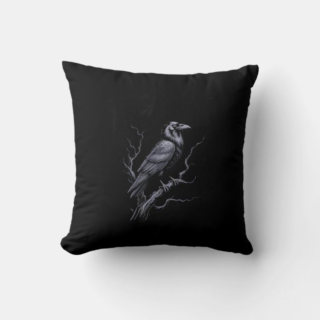 Coussin Crow F-Caw-F Funny Bird Saying Humor Meme (Recto)
