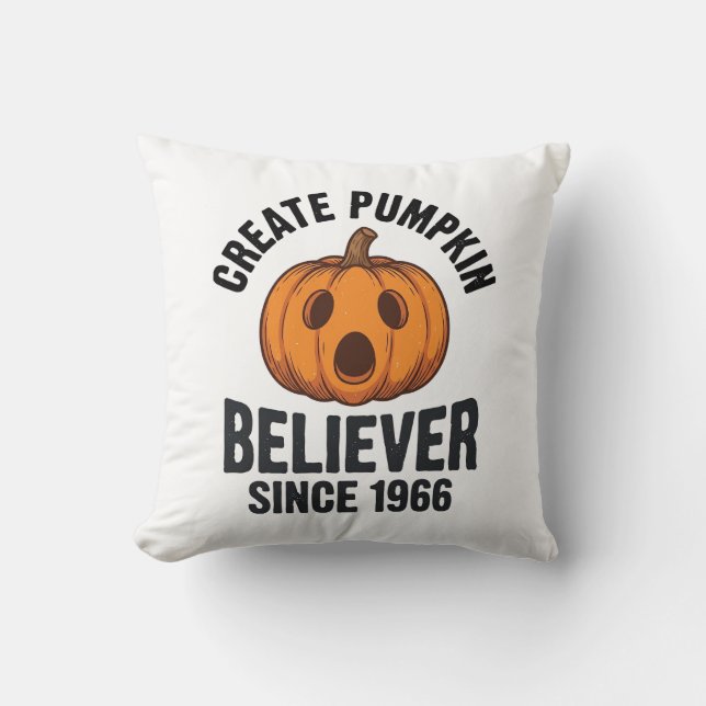 Coussin Croyant à la citrouille depuis 1966 Halloween vint (Recto)