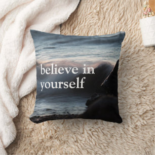Coussin Croyez en vous Vagues d'océan inspirantes