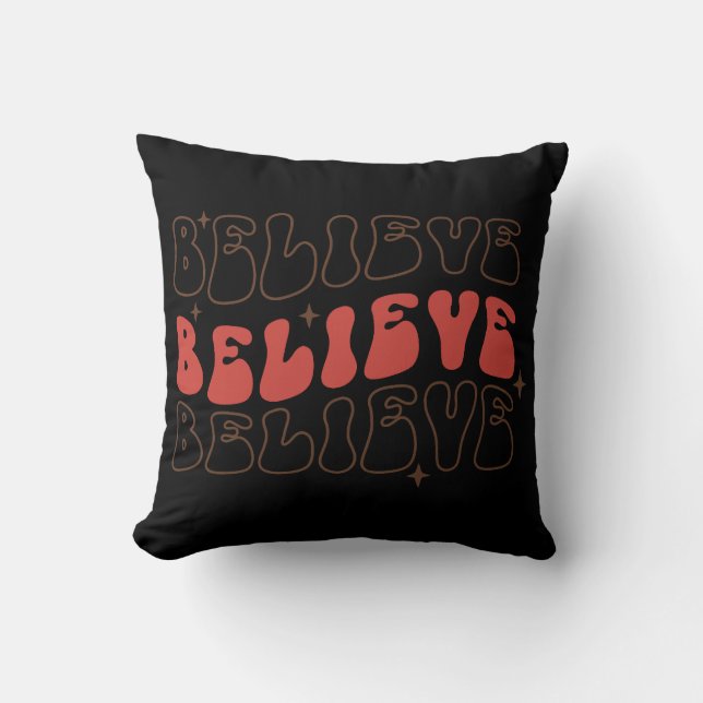 Coussin Croyez Noël Holiday Super Retro (Recto)