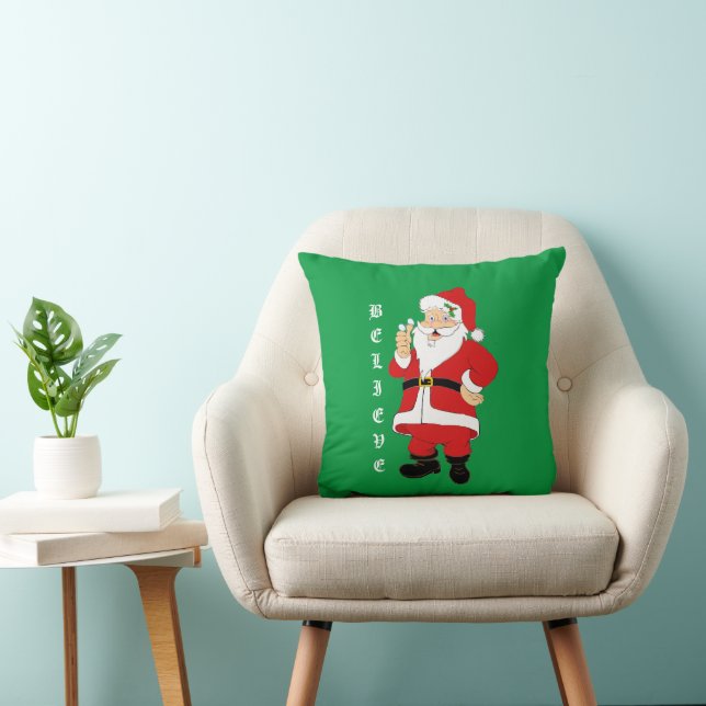 Coussin Croyez Père Noël Throw Pillow (Chaise)