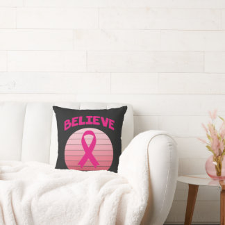 Coussin Croyez Pink Ribbon Retro