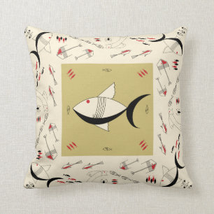 Coussin Cru 200COLORS de POISSONS FABULEUX des années 1950