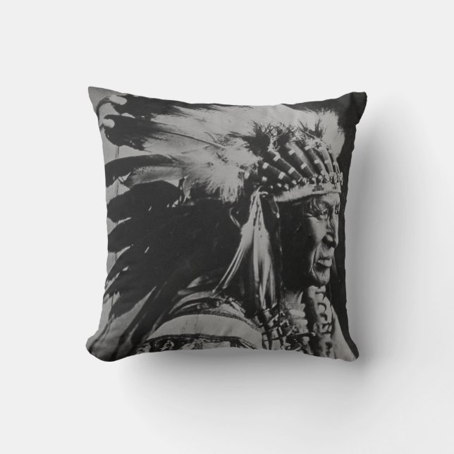 Coussin Cru blanc de chef de Sioux de cygne (Recto)