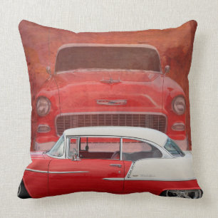 Coussin Cru blanc rouge de Dodge de voitures de Bel Air