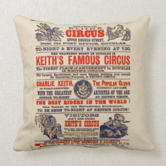 Coussin Cru d'affiche de cirque
