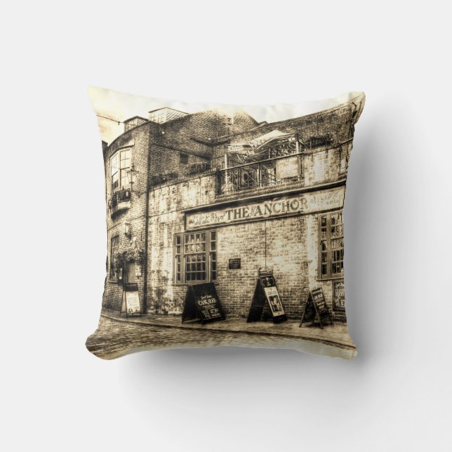 Coussin Cru de Londres de Pub d'Ancre (Recto)