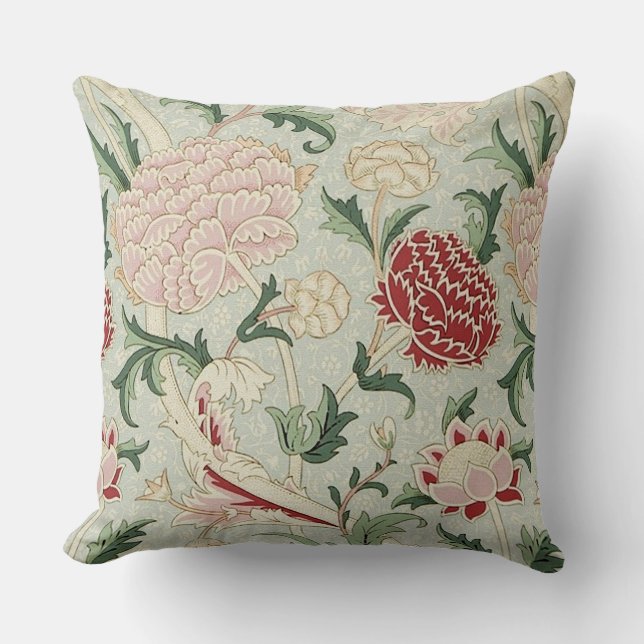 Coussin Cru floral de Pre-Raphaelite de William Morris (Recto)