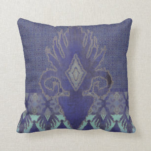Coussin Cru géométrique de marine d'Aqua de motif du