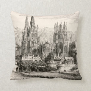 Coussin Cru gothique de flèche de château de l'Espagne d