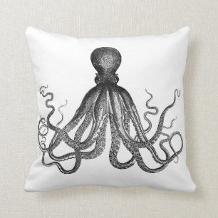 Coussin Cru nautique antique Kraken de poulpe de Steampunk