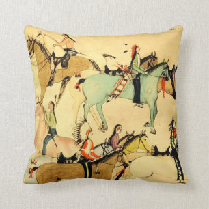 Coussin Cru occidental d'art de chevaux indigènes
