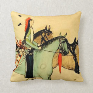 Coussin Cru occidental d'art de chevaux indigènes