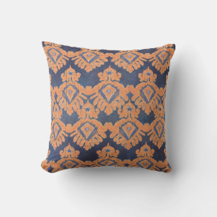 Coussin Cru orange de bohémien de marine de motif du